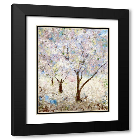 Cherry Blossoms II Black Modern Wood Framed Art Print with Double Matting by Craven, Katrina