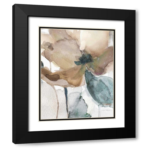 Watercolor Poppy I Black Modern Wood Framed Art Print with Double Matting by Robinson, Carol