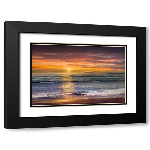 Sundown Black Modern Wood Framed Art Print with Double Matting by Calascibetta, Mike