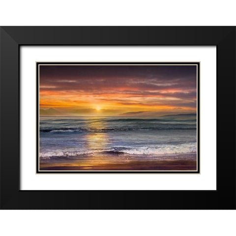 Sundown Black Modern Wood Framed Art Print with Double Matting by Calascibetta, Mike