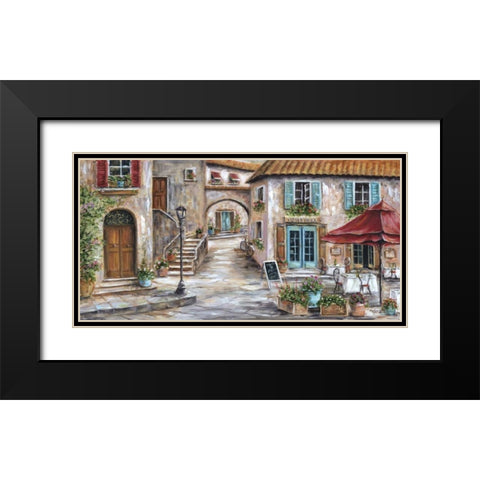 Pizzeria Trattoria Black Modern Wood Framed Art Print with Double Matting by Dunlap, Marilyn