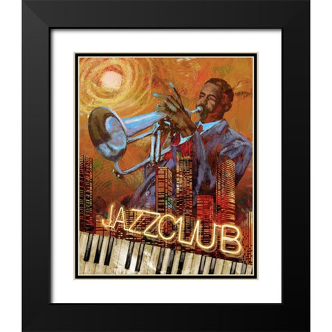 Jazz Club Black Modern Wood Framed Art Print with Double Matting by Knutsen, Conrad