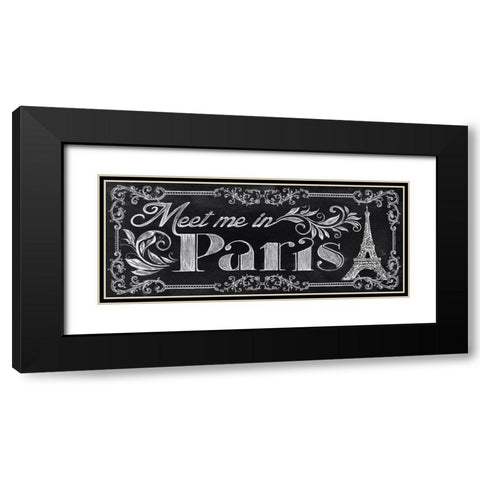 Meet Me in Paris Black Modern Wood Framed Art Print with Double Matting by Knutsen, Conrad