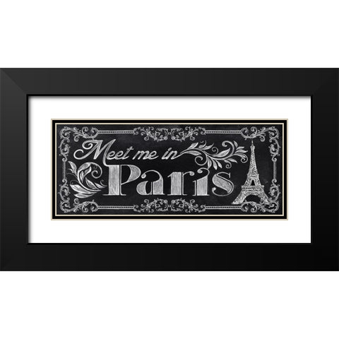 Meet Me in Paris Black Modern Wood Framed Art Print with Double Matting by Knutsen, Conrad