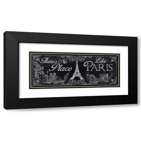 No Place Like Paris Black Modern Wood Framed Art Print with Double Matting by Knutsen, Conrad