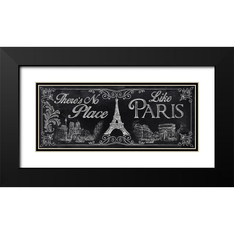 No Place Like Paris Black Modern Wood Framed Art Print with Double Matting by Knutsen, Conrad
