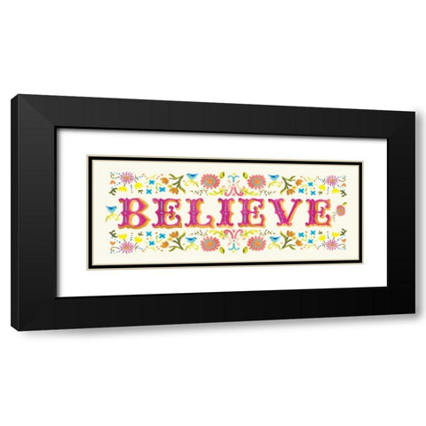 Believe Black Modern Wood Framed Art Print with Double Matting by Robinson, Carol