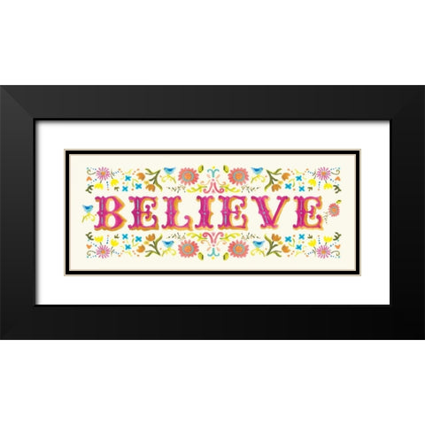Believe Black Modern Wood Framed Art Print with Double Matting by Robinson, Carol