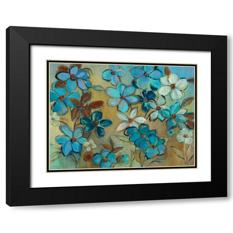 Field of Blue Black Modern Wood Framed Art Print with Double Matting by Robinson, Carol