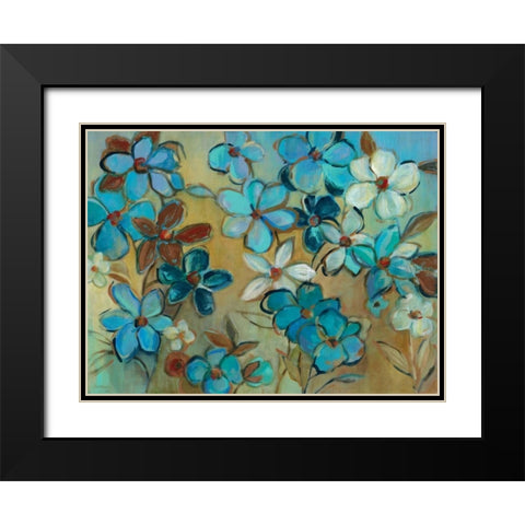 Field of Blue Black Modern Wood Framed Art Print with Double Matting by Robinson, Carol