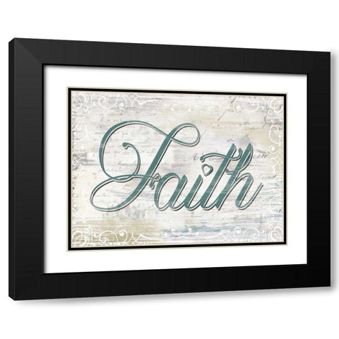 Shabby Chic Faith Black Modern Wood Framed Art Print with Double Matting by Donovan, Kelly