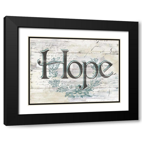 Shabby Chic Hope Black Modern Wood Framed Art Print with Double Matting by Donovan, Kelly