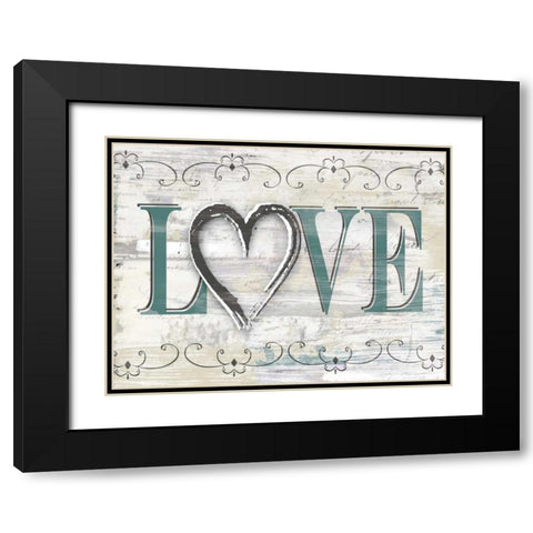 Shabby Chic Love Black Modern Wood Framed Art Print with Double Matting by Donovan, Kelly