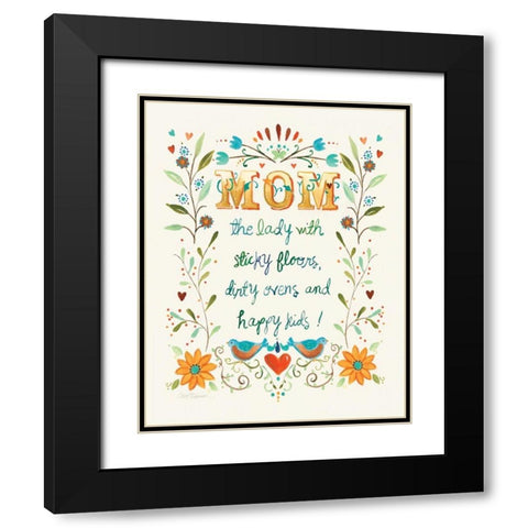 Mom Black Modern Wood Framed Art Print with Double Matting by Robinson, Carol