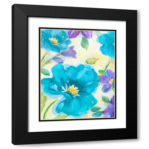 Bright Poppy Blue I Black Modern Wood Framed Art Print with Double Matting by Nan