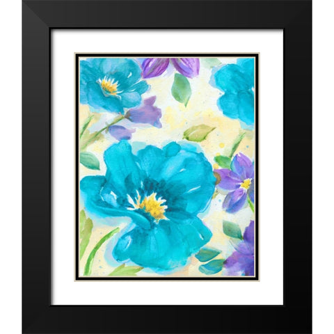 Bright Poppy Blue I Black Modern Wood Framed Art Print with Double Matting by Nan