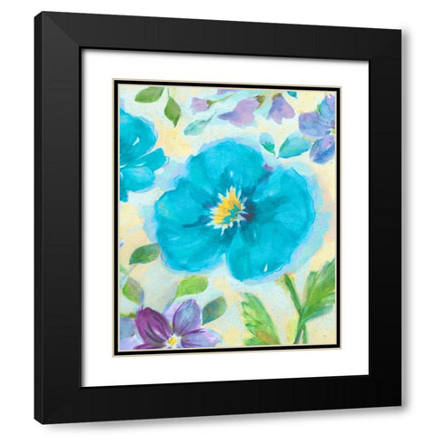 Bright Poppy Blue II Black Modern Wood Framed Art Print with Double Matting by Nan