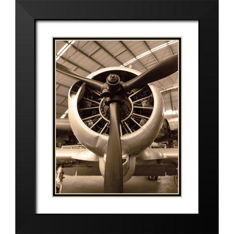 WW II Fighter Black Modern Wood Framed Art Print with Double Matting by Delimont, Danita