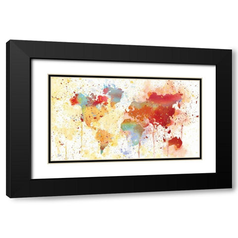 Traveled The World Black Modern Wood Framed Art Print with Double Matting by Nan