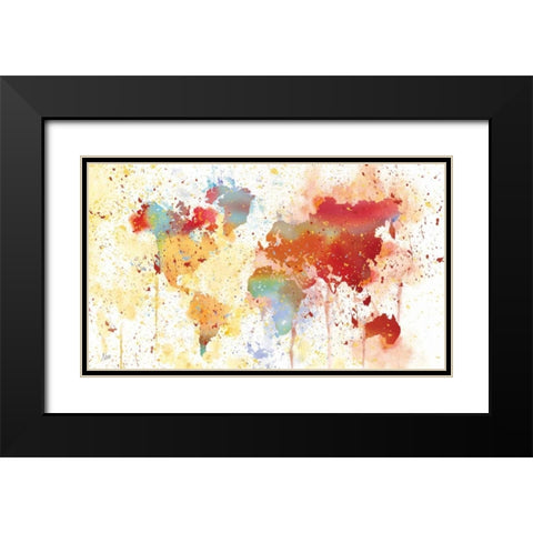 Traveled The World Black Modern Wood Framed Art Print with Double Matting by Nan