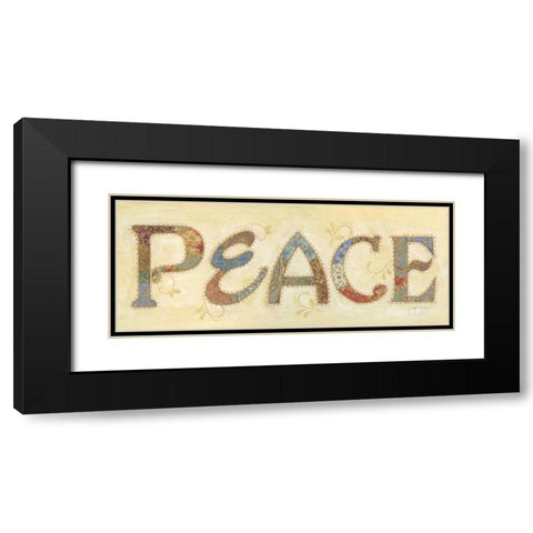 Peace Black Modern Wood Framed Art Print with Double Matting by Tava, Janet