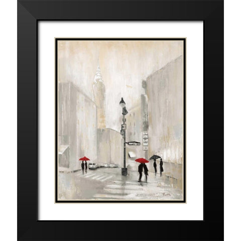 New York Shadows Black Modern Wood Framed Art Print with Double Matting by Tava Studios