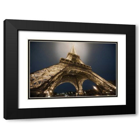 Eiffel Glow Black Modern Wood Framed Art Print with Double Matting by Delimont, Danita