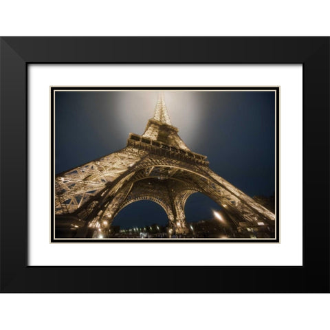 Eiffel Glow Black Modern Wood Framed Art Print with Double Matting by Delimont, Danita