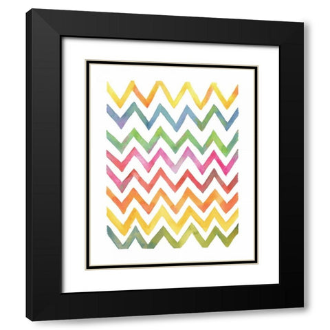 Chevron I Black Modern Wood Framed Art Print with Double Matting by Troise Heidel, Theresa