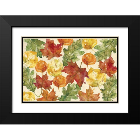 Autumn Leaves Black Modern Wood Framed Art Print with Double Matting by Robinson, Carol
