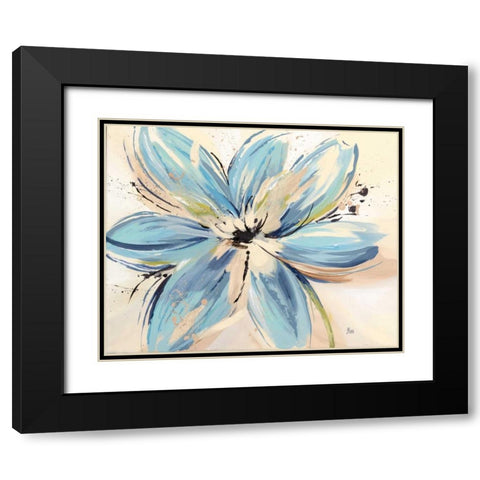 Touch of Blue II Black Modern Wood Framed Art Print with Double Matting by Nan