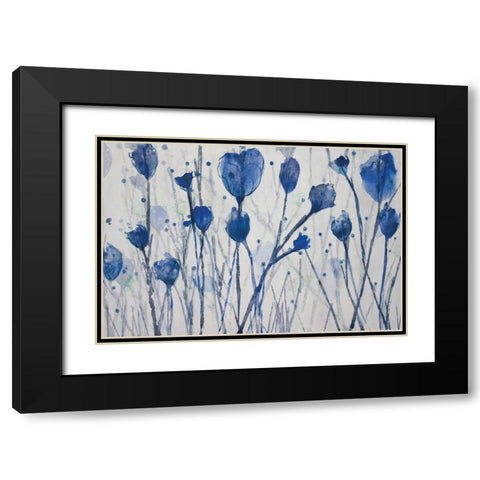 Blue Day Garden Black Modern Wood Framed Art Print with Double Matting by Jill, Susan