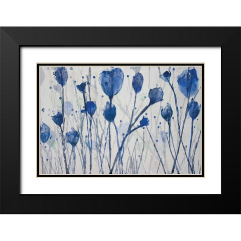 Blue Day Garden Black Modern Wood Framed Art Print with Double Matting by Jill, Susan