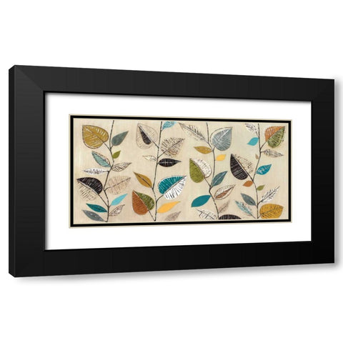 Dancing Leaves III Black Modern Wood Framed Art Print with Double Matting by Tava Studios