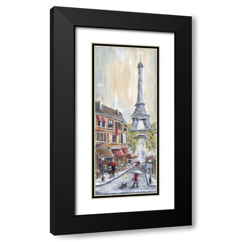 Paris Poodle Black Modern Wood Framed Art Print with Double Matting by Dunlap, Marilyn