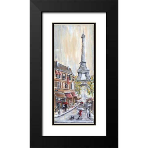 Paris Poodle Black Modern Wood Framed Art Print with Double Matting by Dunlap, Marilyn