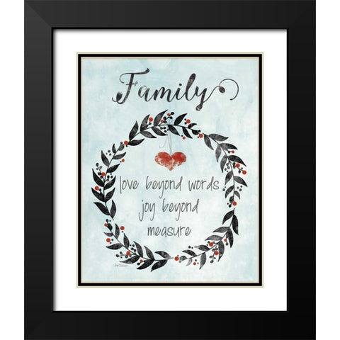 Family Heart Black Modern Wood Framed Art Print with Double Matting by Robinson, Carol