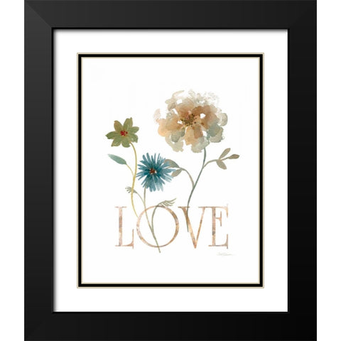 Simple Love Black Modern Wood Framed Art Print with Double Matting by Robinson, Carol