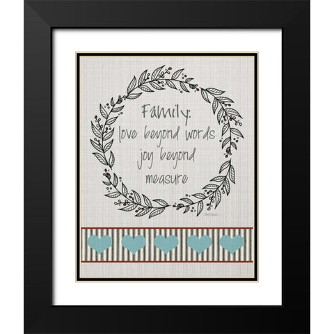 Homespun Family Black Modern Wood Framed Art Print with Double Matting by Robinson, Carol