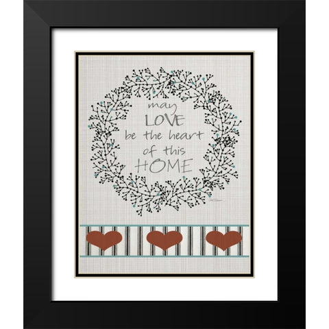 Homespun Love Black Modern Wood Framed Art Print with Double Matting by Robinson, Carol