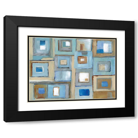 Variation on Greek Key I Black Modern Wood Framed Art Print with Double Matting by Nan