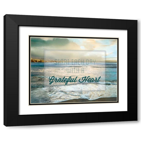 Grateful Heart Black Modern Wood Framed Art Print with Double Matting by Calascibetta, Mike