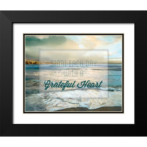 Grateful Heart Black Modern Wood Framed Art Print with Double Matting by Calascibetta, Mike