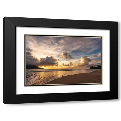 Sunset in Hanalei Black Modern Wood Framed Art Print with Double Matting by Delimont, Danita