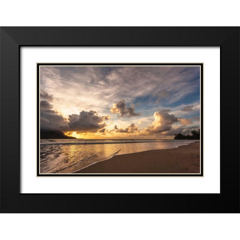 Sunset in Hanalei Black Modern Wood Framed Art Print with Double Matting by Delimont, Danita