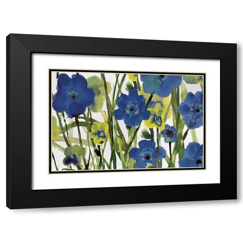 Picking Flowers Black Modern Wood Framed Art Print with Double Matting by Jill, Susan