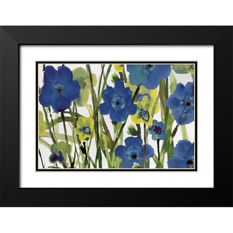 Picking Flowers Black Modern Wood Framed Art Print with Double Matting by Jill, Susan