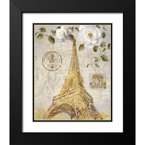 Le Jardin Eiffel Black Modern Wood Framed Art Print with Double Matting by Nan