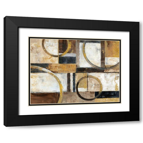 Interplay Black Modern Wood Framed Art Print with Double Matting by Nan