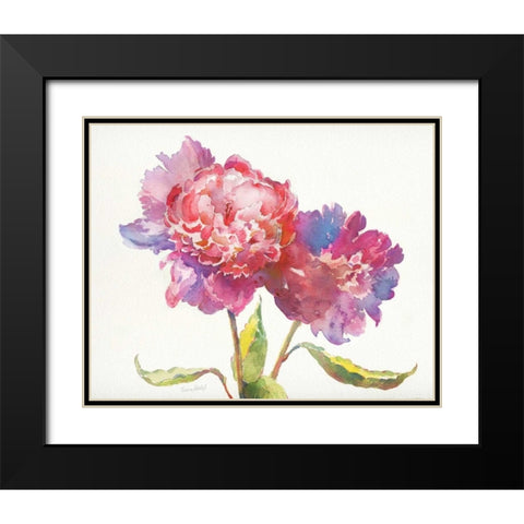 Prize Peonies I Black Modern Wood Framed Art Print with Double Matting by Troise Heidel, Theresa